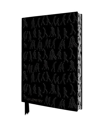 Black notebook with repeating silhouette figures, titled “LS Lowry.”