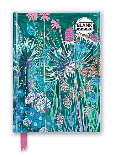 Floral foiled journal with a dark teal and pink botanical design.