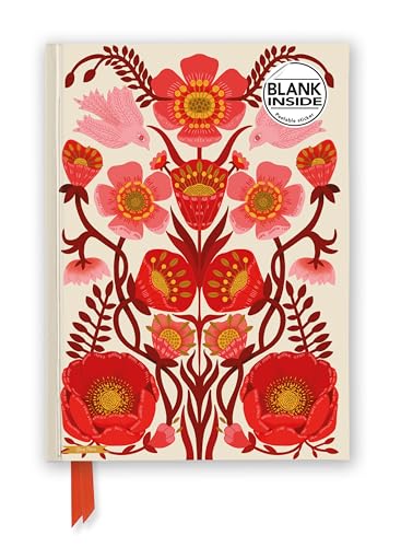 Floral journal with red and pink blossoms, blank pages inside.