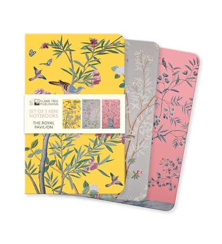 Three small notebooks with floral and bird patterned covers.