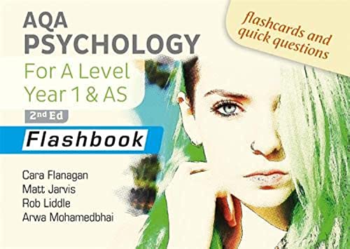 AQA Psychology Flashbook cover with a young woman’s face and text.
