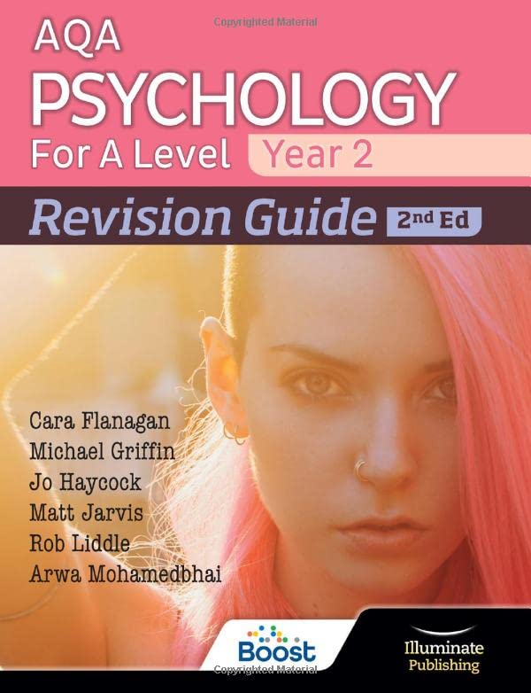 AQA Psychology Year 2 Revision Guide book cover featuring a person with pink hair.
