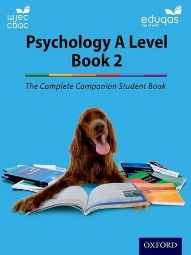 Psychology A Level Book 2 textbook cover featuring a brown dog with an open book.