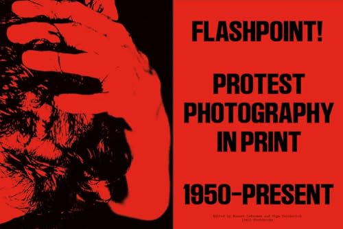 Red and black book cover featuring a hand and protest photography text.
