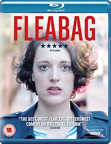 Blu-ray cover featuring a close-up portrait of Phoebe Waller-Bridge for the series Fleabag.
