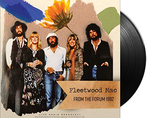 Fleetwood Mac album cover with band photo and vinyl record side view.