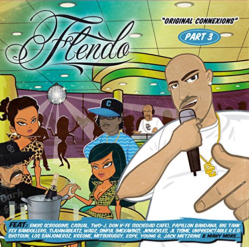 Cartoon-style album cover featuring a man with a microphone in a nightclub setting.