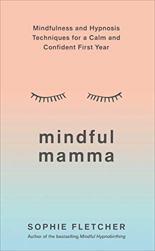 Book cover with closed eyes illustration and text “mindful mamma” in white.