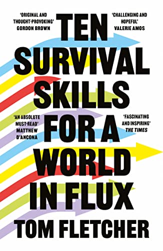 Book cover with bold text: "Ten Survival Skills for a World in Flux.