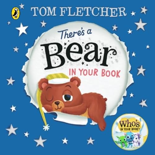 Book cover with a brown bear peeking over a white, torn paper edge.
