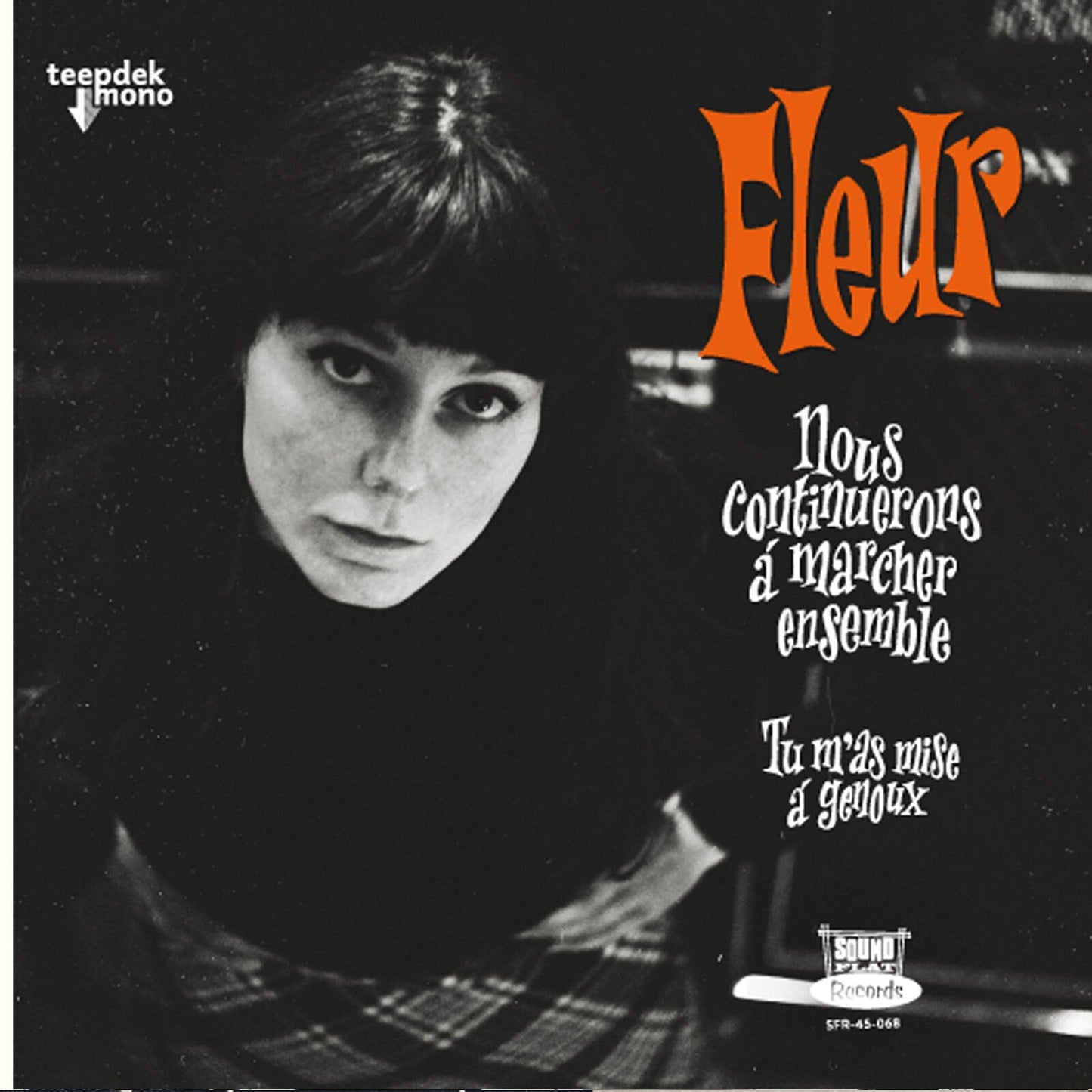Black and white vinyl record cover featuring a portrait of a woman.
