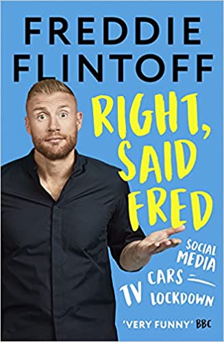 Book cover featuring Freddie Flintoff with yellow title text on blue.