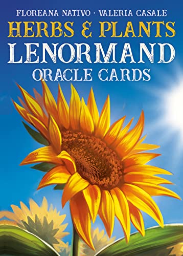 Lenormand card deck cover featuring a vibrant, close-up sunflower image.