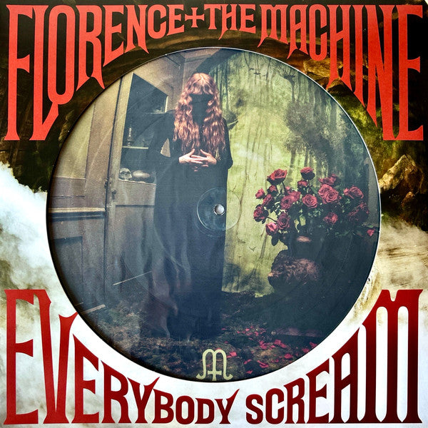 Florence + The Machine "Everybody Scream" vinyl record cover with a woman in black.
