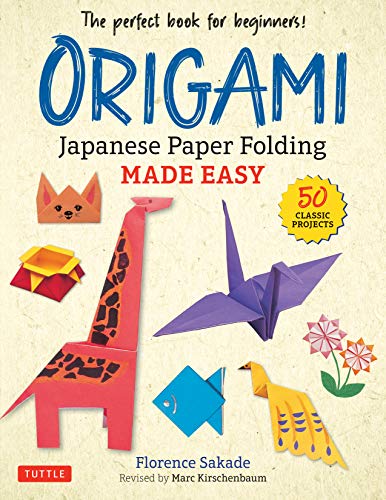 Book cover titled Origami Japanese Paper Folding featuring various colorful origami animal and flower models.