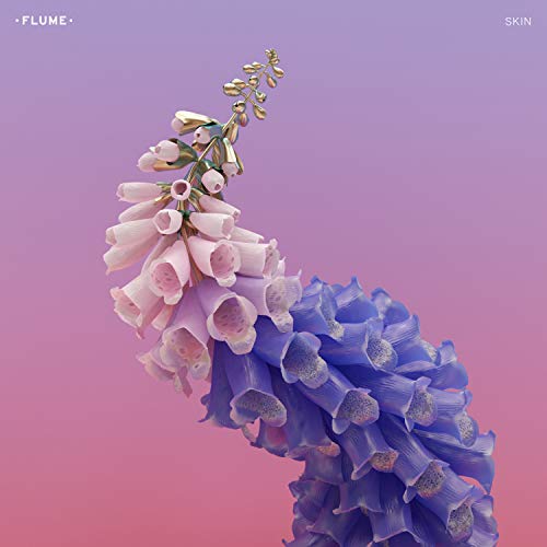 CD cover for Flume’s “Skin” featuring digitally rendered foxgloves.