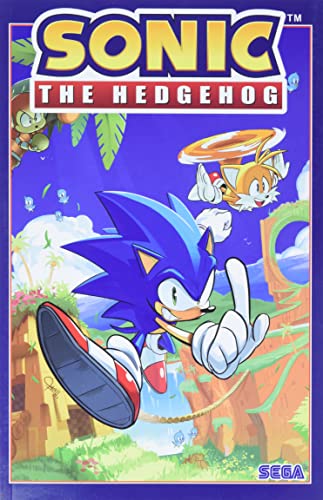 Sonic the Hedgehog comic cover featuring Sonic and Tails in a tropical landscape.