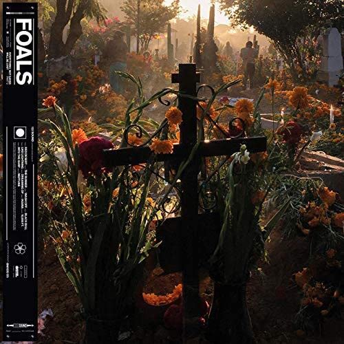 Foals album cover: graveyard with flowers, warm sunset lighting.