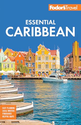 Fodor's Essential Caribbean guidebook cover with colorful buildings and a harbor.