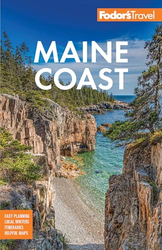 Fodor's Maine Coast guidebook with rocky coastline and blue water.