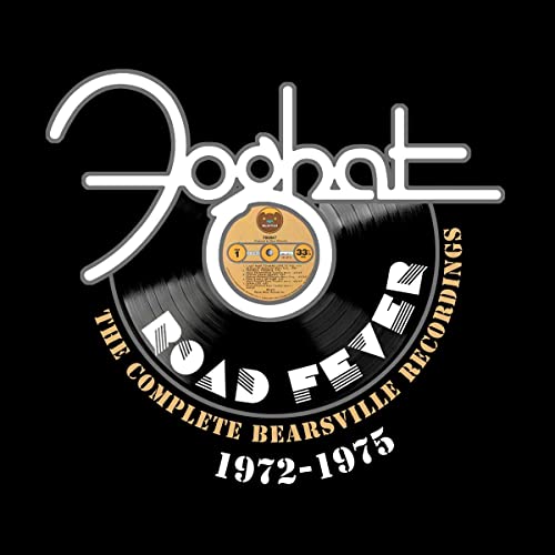 Foghat album cover: a record with the band’s name and “Road Fever” text.