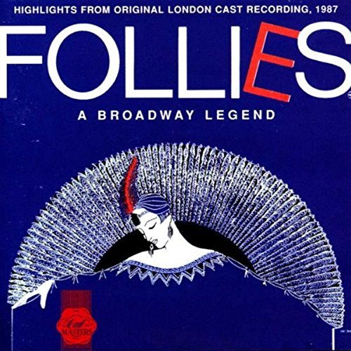 CD case cover for "Follies" with a dancer illustration on a blue background.