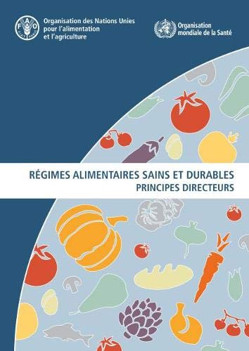 Cover of a report on healthy and sustainable diets with food illustrations.