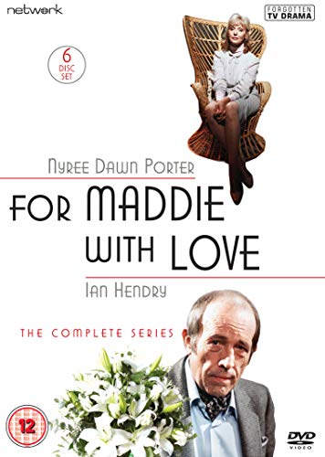 “For Maddie With Love” DVD cover featuring two actors and a wicker chair.