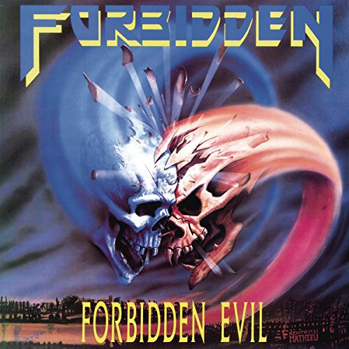 CD cover for Forbidden’s “Forbidden Evil” featuring a skull and sharp objects.