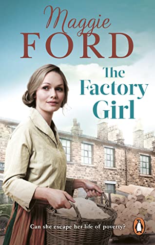 Book cover: woman in period clothing with factory buildings in background.