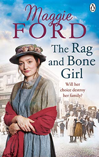 Book cover featuring a woman in period clothing, titled “The Rag and Bone Girl.”