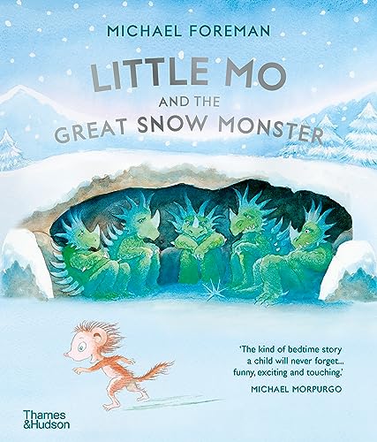 Book cover: Little Mo runs toward a cave full of green monsters.