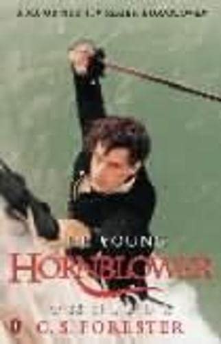 Book cover: young man in naval uniform with sword, titled "The Young Hornblower".