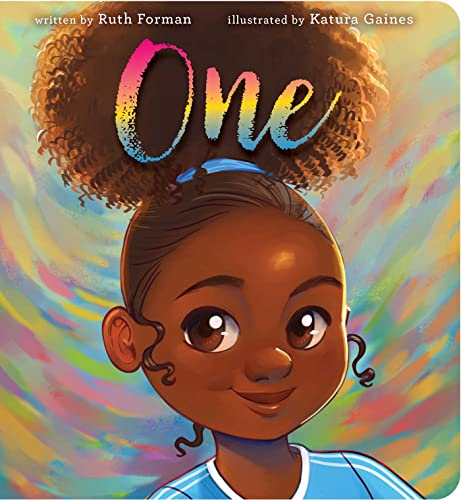 Book cover with illustration of a young Black girl and colorful swirls.