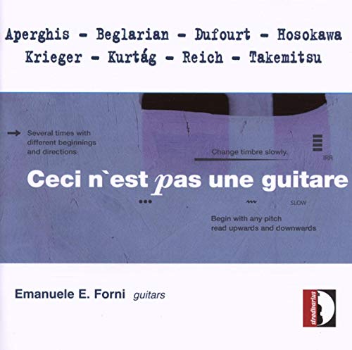 CD cover for "Ceci n'est pas une guitare" by Forni, featuring abstract imagery.