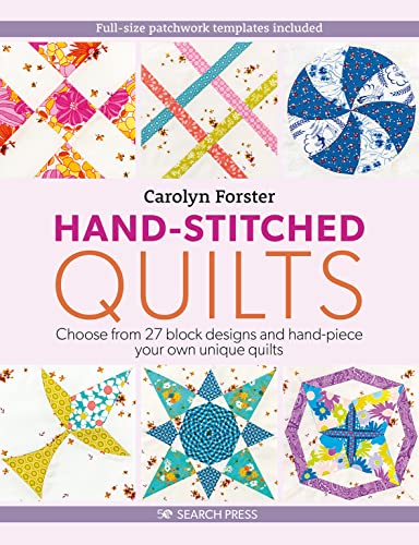 Book cover displaying colorful, geometric patchwork quilt block designs.