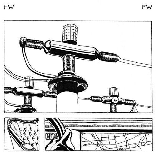 Black and white illustration of electrical towers and detailed map fragments.