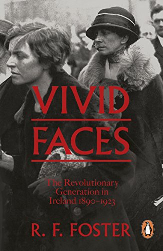 Book cover: black and white portraits of Irish women, red title "VIVID FACES".