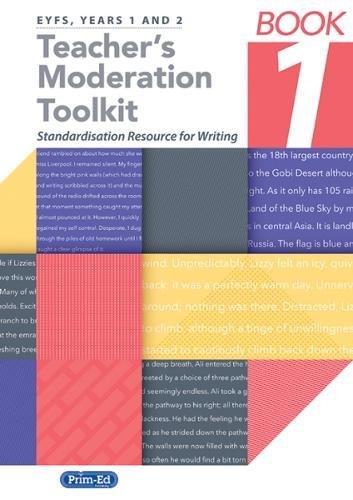Book cover: "Teacher's Moderation Toolkit," with colorful geometric design.
