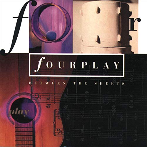 CD cover for Fourplay’s “Between The Sheets” with musical imagery.