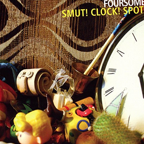 CD cover with clock, toys, and textured brown background.