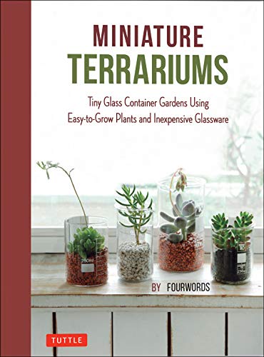 Book cover featuring small plants in glass containers on a windowsill.