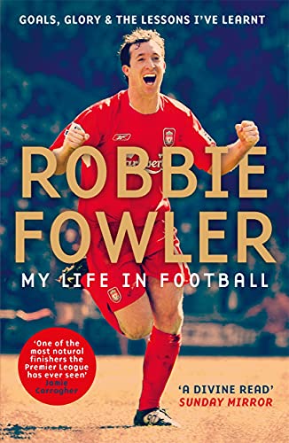 Book cover featuring footballer Robbie Fowler in a red Liverpool kit.