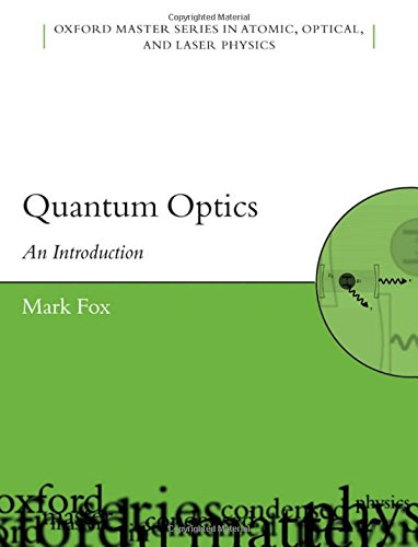 The image shows a textbook cover. Alt text: A green and white textbook cover with title "Quantum Optics" and author's name.