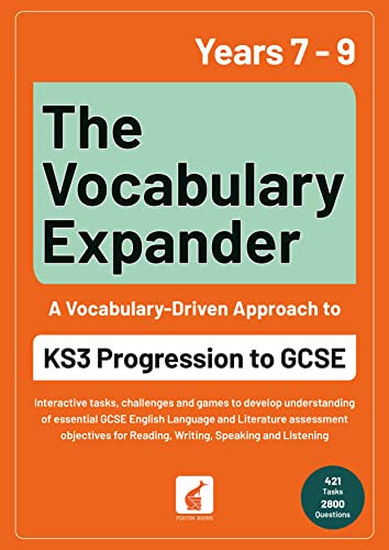 Orange book cover titled The Vocabulary Expander for Years 7 to 9 KS3 to GCSE.