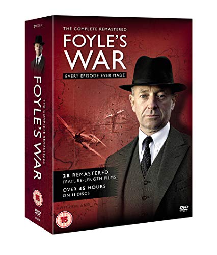 DVD cover for “Foyle’s War” featuring a man in a fedora and wartime planes.