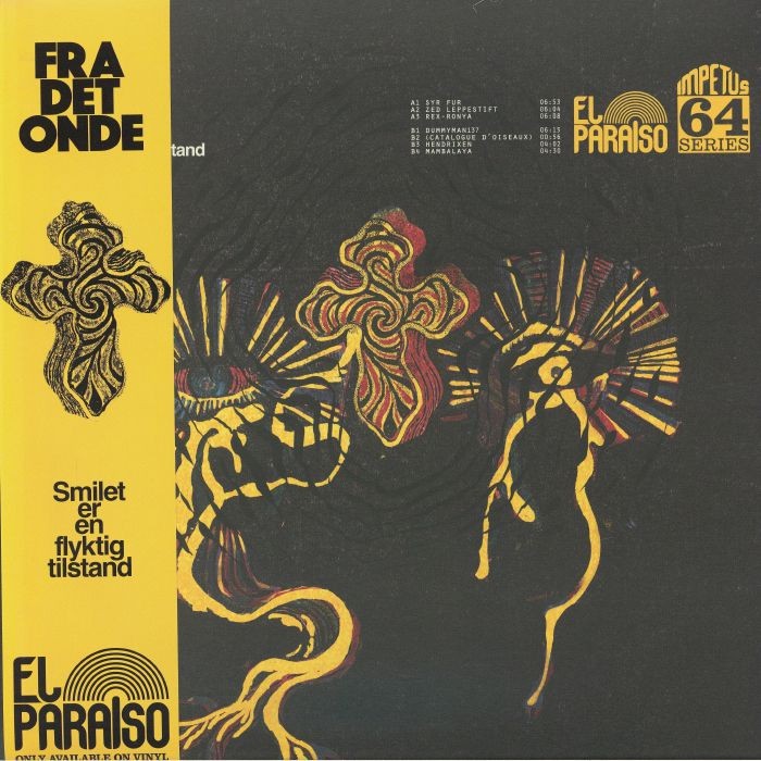 Vinyl record cover: abstract design with a cross, flowers, and snake.