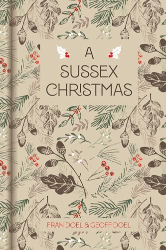 Book cover: "A Sussex Christmas" with botanical illustrations.
