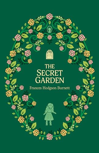 Book cover for "The Secret Garden" with floral wreath and girl.