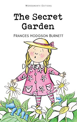 Book cover illustration of a girl in a pink floral dress standing among flowers.